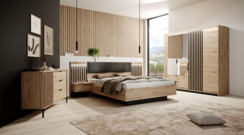 Шкаф полукупе Perfect Home Талли / Tally 4-дверный с зеркалом 4D2S/220 Дуб артизан/антрацит