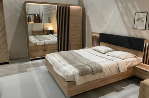 Шкаф полукупе Perfect Home Талли / Tally 4-дверный с зеркалом 4D2S/220 Дуб артизан/антрацит