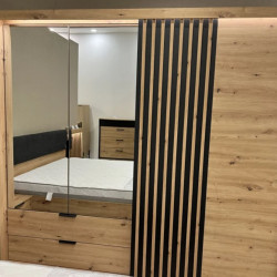 Шкаф полукупе Perfect Home Талли / Tally 4-дверный с зеркалом 4D2S/220 Дуб артизан/антрацит