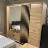 Шкаф полукупе Perfect Home Талли / Tally 4-дверный с зеркалом 4D2S/220 Дуб артизан/антрацит