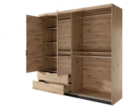 Шкаф полукупе Perfect Home Талли / Tally 4-дверный с зеркалом 4D2S/220 Дуб артизан/антрацит