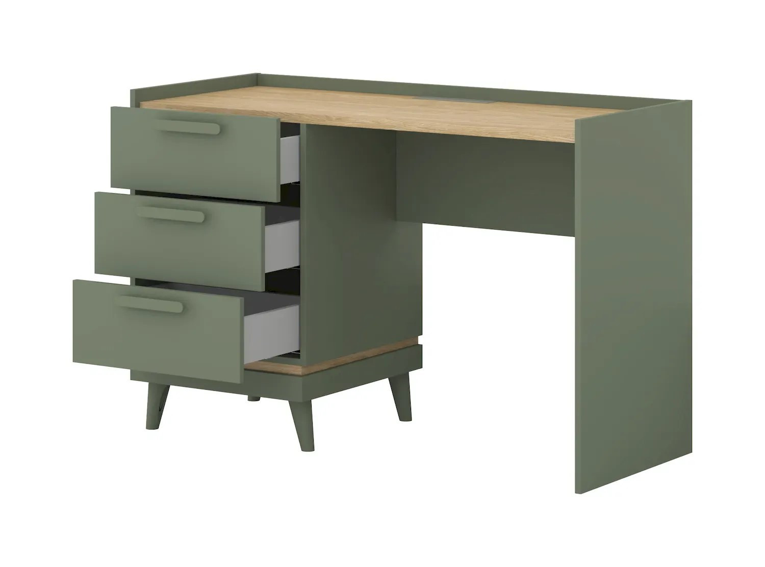 Письменный стол с 3 ящиками Helvetia SCANDI 24GDOH03 (зеленый / дуб)