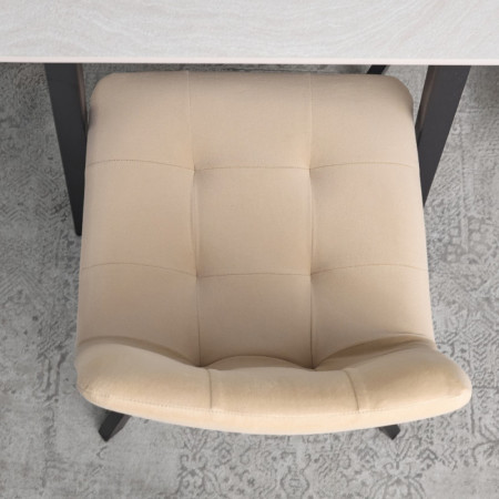 Комплект обеденный Ont- Леонардо 120 серо-бежевый + 4 стула Дарио бежевые