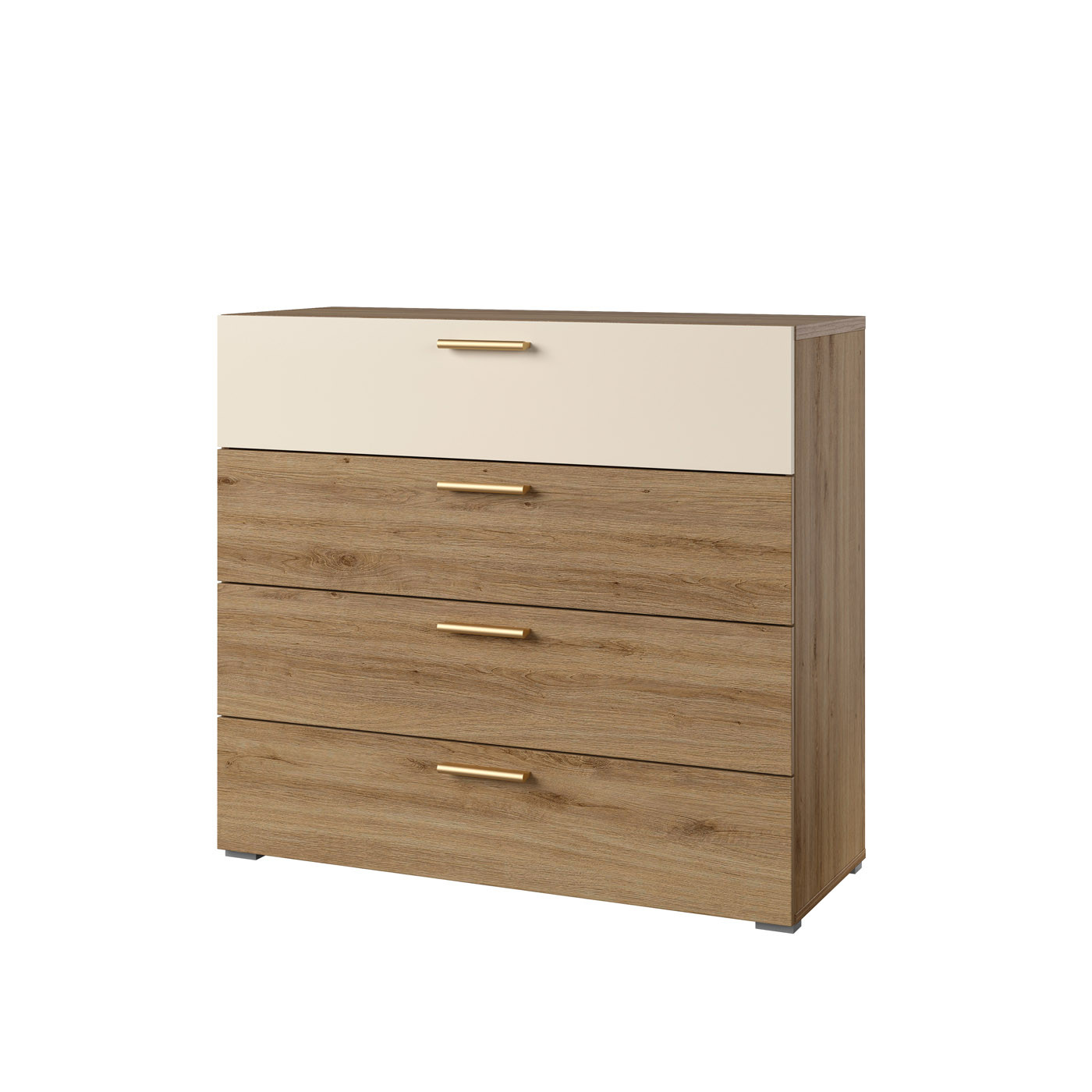 Комод на 4 ящика Helvetia VERTINA 24DBNH27 (дикий дуб / дуб-песочно-бежевый)