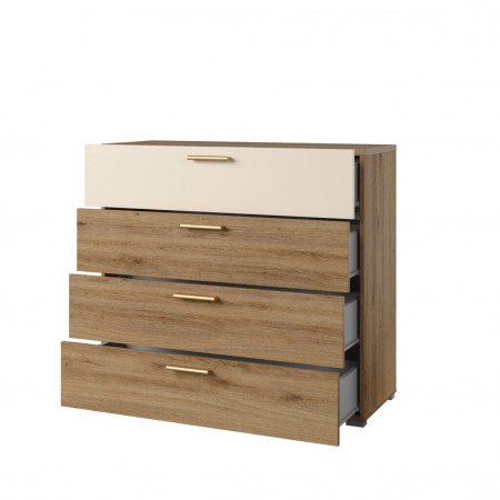 Комод на 4 ящика Helvetia VERTINA 24DBNH27 (дикий дуб / дуб-песочно-бежевый)