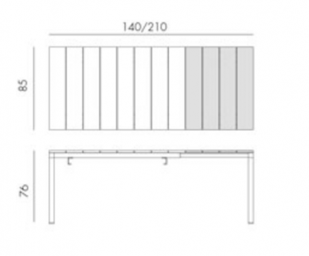 Стол раздвижной Nardi Outdoor DEI- Rio 140/210 Extensible