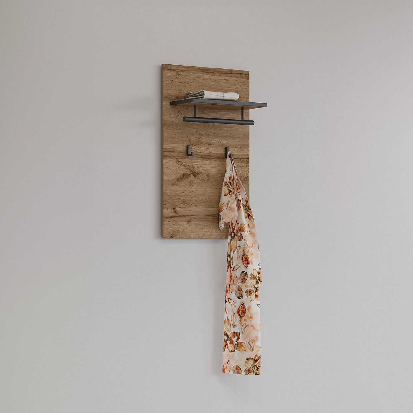 Вешалка в прихожую Helvetia CROSS 24N6MY03 (дуб вотан-черный)