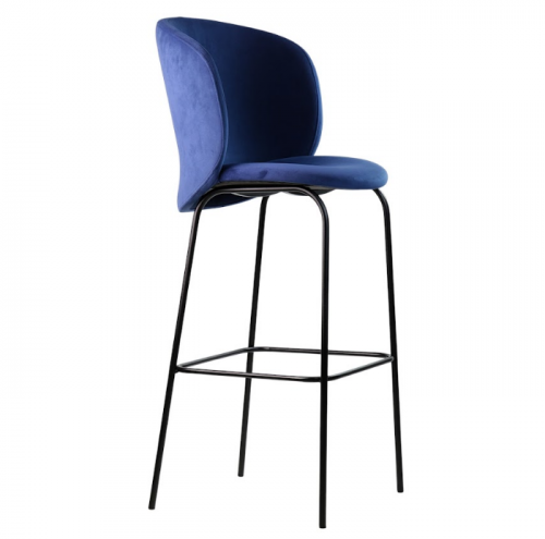 Стул барный LVK- Lilo черный/ ткань (Venus Velvet 2924)