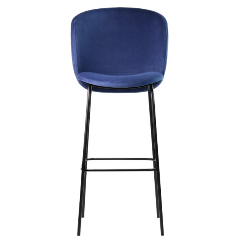 Стул барный LVK- Lilo черный/ ткань (Venus Velvet 2924)