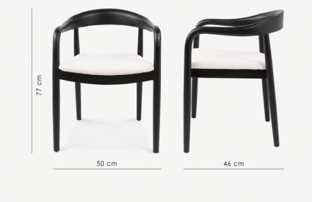 Стул обеденный с подлокотниками CRV- Denali Savanna beige black wood