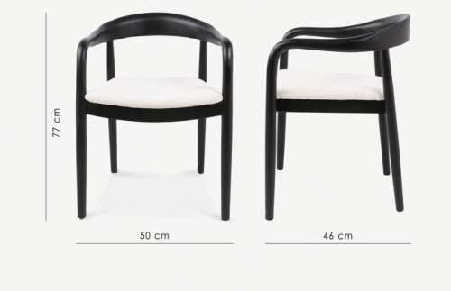 Стул обеденный с подлокотниками CRV- Denali Savanna beige black wood