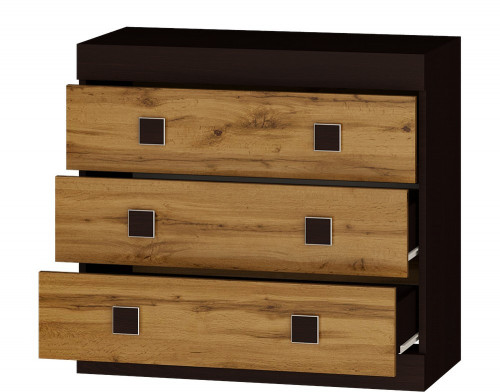 Комод на 3 шухляды EVR- Соната-1 венге + фасад крафт золотой