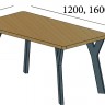 Стол обеденный MTD- Лофт Уно 4 ноги (труба 60х60 мм, 80х40 мм)