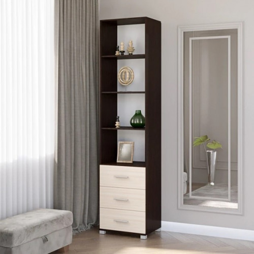 Пенал открытый с ящиками EVR- Бриз-16 венге + дуб молочный