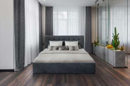 Кровать с подъемным механизмом 160х200 см BIO- Софт Мишель (темно-серый)