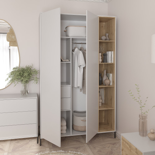 Шкаф распашной 220х140х50 см KOD- ШК-2 Норди