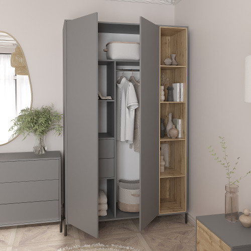 Шкаф распашной 220х140х50 см KOD- ШК-2 Норди