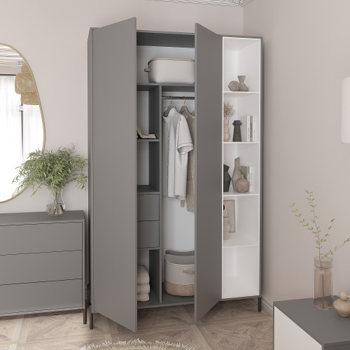 Шкаф распашной 220х140х50 см KOD- ШК-2 Норди