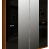 Шкаф MRK- Белла 4 двери Глянец черный+вишня бюзум/зеркало