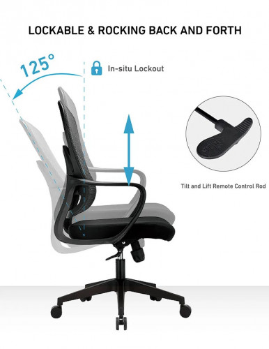 Крісло для оператора LUX- GO-SIT 645-B GREY ергономічне
