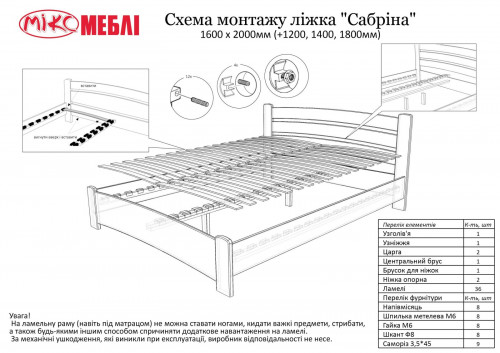 Кровать двухспальная BIO- Сабрина 140х200 (белый) 