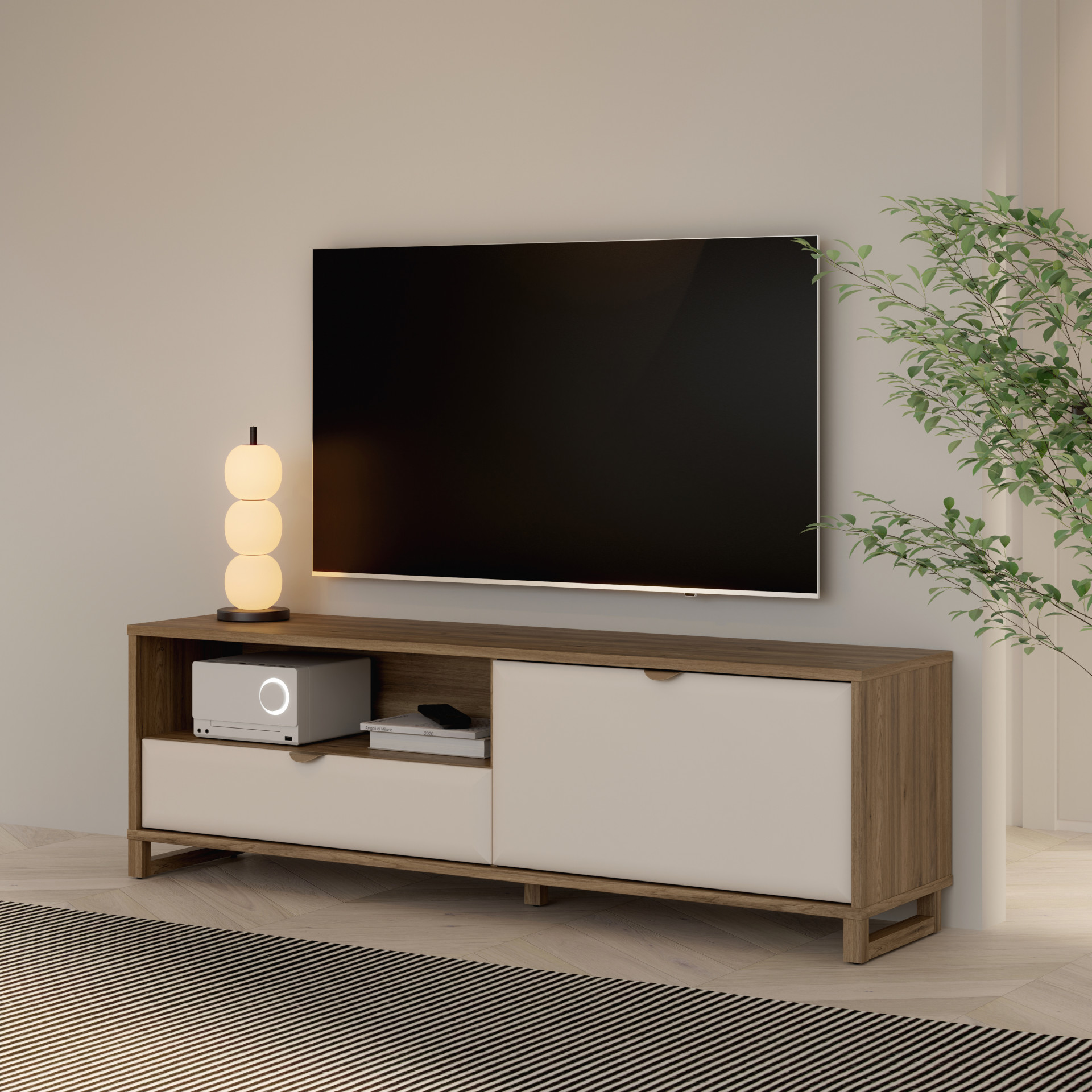 Тумба TV Forte​ MAREDA MAQT121R дуб Валенсия /песочный