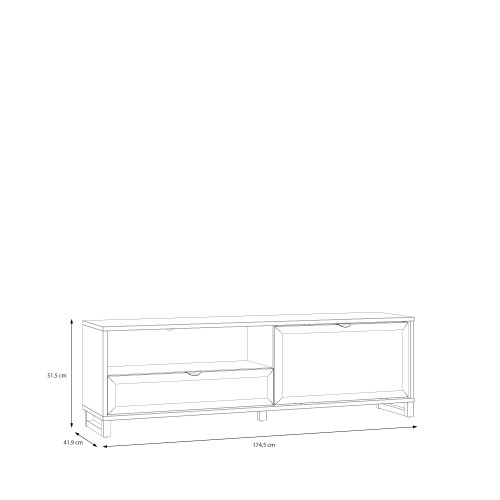 Тумба TV Forte​ MAREDA MAQT121R дуб Валенсия /песочный