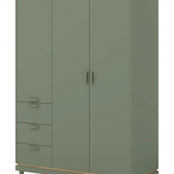 Шкаф на 3 двери с 3 ящиками Helvetia SCANDI 24GDOH19 (зеленый / дуб)