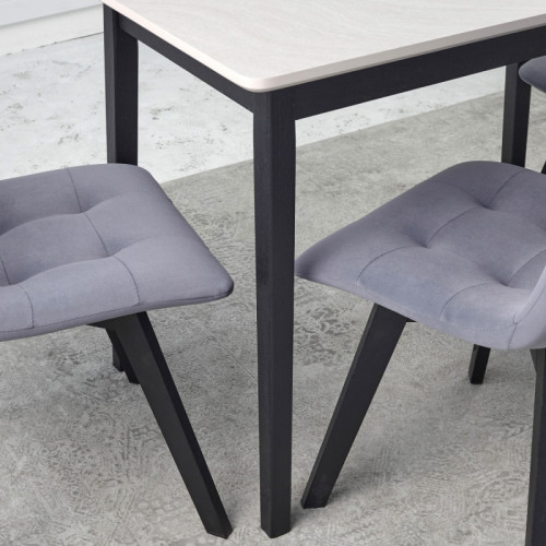 Комплект обеденный Ont- Леонардо 120 серо-бежевый + 4 стула Дарио серые