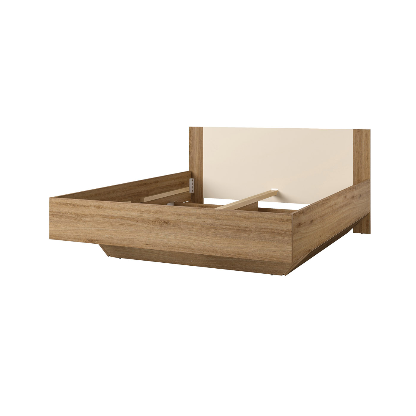 Кровать двуспальная Helvetia VERTINA (дикий дуб / дуб-песочно-бежевый)