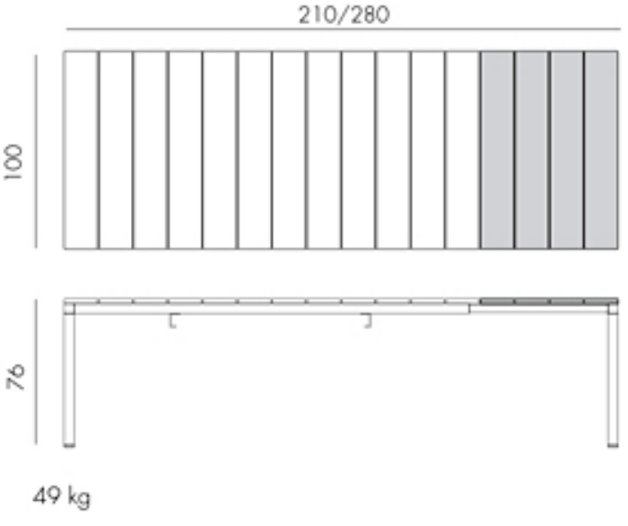 Стол раздвижной Nardi Outdoor DEI- Rio 210/280 Extensible