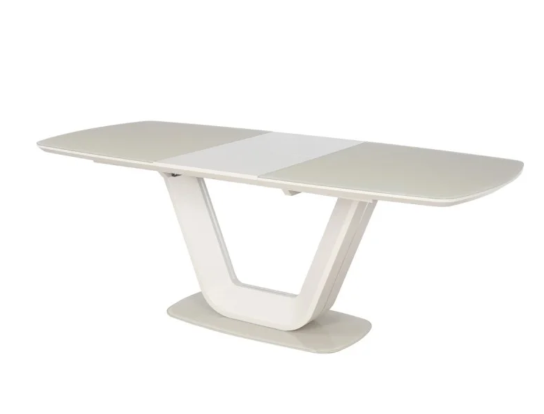 Стол обеденный PL- SIGNAL Armani 160x90(220) белый, крем