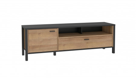 Тумба под телевизор Forte HIGH ROCK HRKT121 (дуб ривьера/черный)