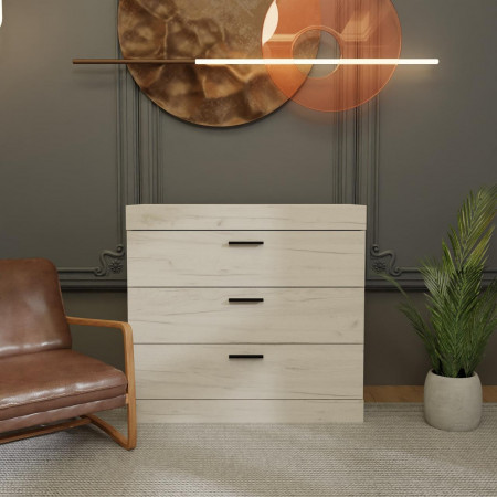 Комод на 3 шухляды EVR- Соната-1 крафт белый