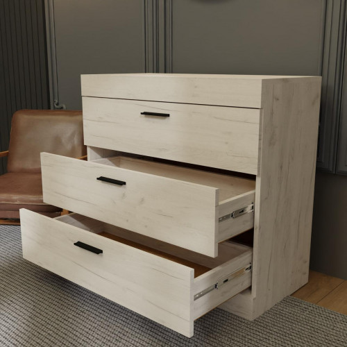 Комод на 3 шухляды EVR- Соната-1 крафт белый