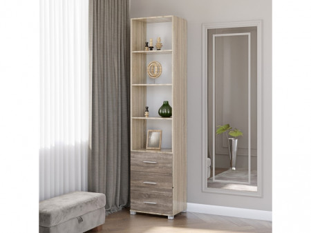 Пенал открытый с ящиками EVR- Бриз-16 дуб Сонома + трюфель