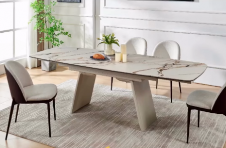 Стол с керамической столешницей Elt- Меган B5C1030 белый (опора черный, белый)