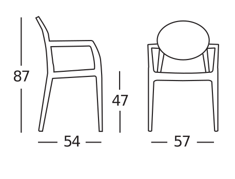 Кресло обеденное уличное VLL- SCAB Igloo 2639 (антрацит)​