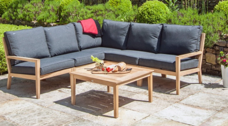 Угловой модуль из дерева непромокаемый Alexander Rose TEA- ROBLE TIVOLI LOUNGE CORNER MODULE (W/OLEFIN CUSHION) 
