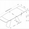 Стол раскладной HALMAR VINCE 180-238/90  коричневый мрамор /черный