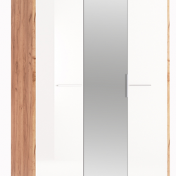 Шкаф MRK- Ники Глянец белый 3 двери/зеркало