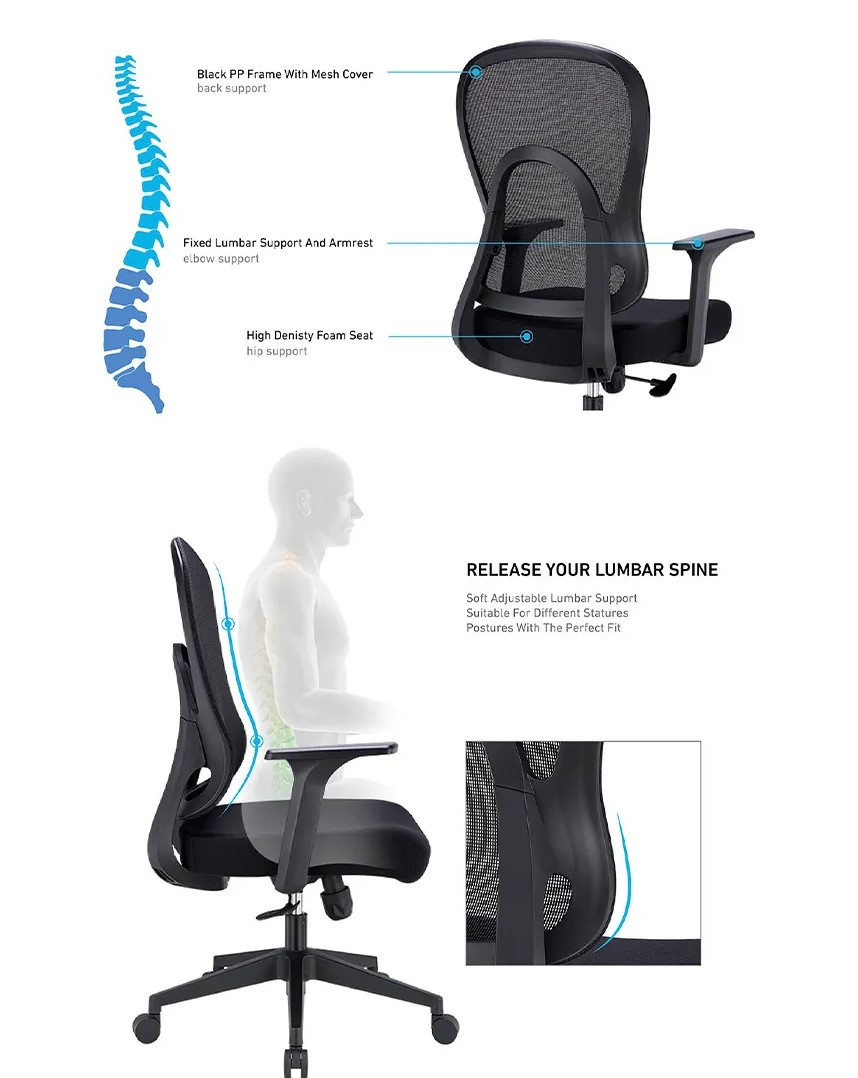 Крісло для оператора LUX- GO-SIT 645-1B BLACK ергономічне