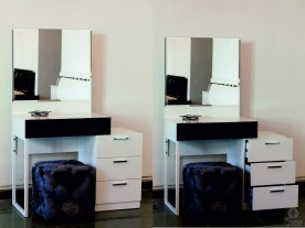 Туалетный стол с зеркалом SMS- Ажур черный/белый
