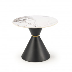 Стол кофейный HALMAR Goretti s (белый мрамор/черный)