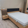 Кровать (каркас) Perfect Home Талли / Tally 160 с мягким изголовьем двуспальная Дуб артизан/антрацит