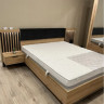 Кровать (каркас) Perfect Home Талли / Tally 160 с мягким изголовьем двуспальная Дуб артизан/антрацит