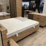 Кровать (каркас) Perfect Home Талли / Tally 160 с мягким изголовьем двуспальная Дуб артизан/антрацит