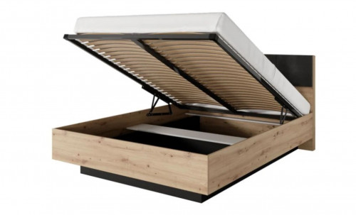 Кровать (каркас) Perfect Home Талли / Tally 160 с мягким изголовьем двуспальная Дуб артизан/антрацит
