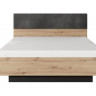 Кровать (каркас) Perfect Home Талли / Tally 160 с мягким изголовьем двуспальная Дуб артизан/антрацит