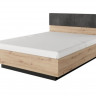 Кровать (каркас) Perfect Home Талли / Tally 160 с мягким изголовьем двуспальная Дуб артизан/антрацит